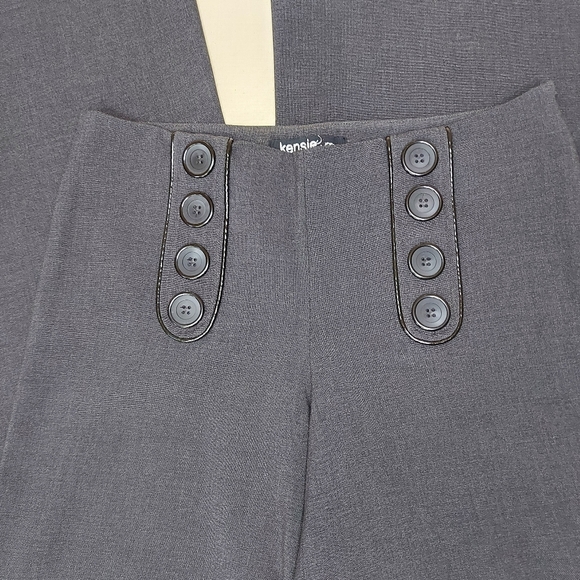 Charcoal Grey Wide Leg Palazzo Pants Size 4 Brand Kensie Pretty - Picture 8 of 10